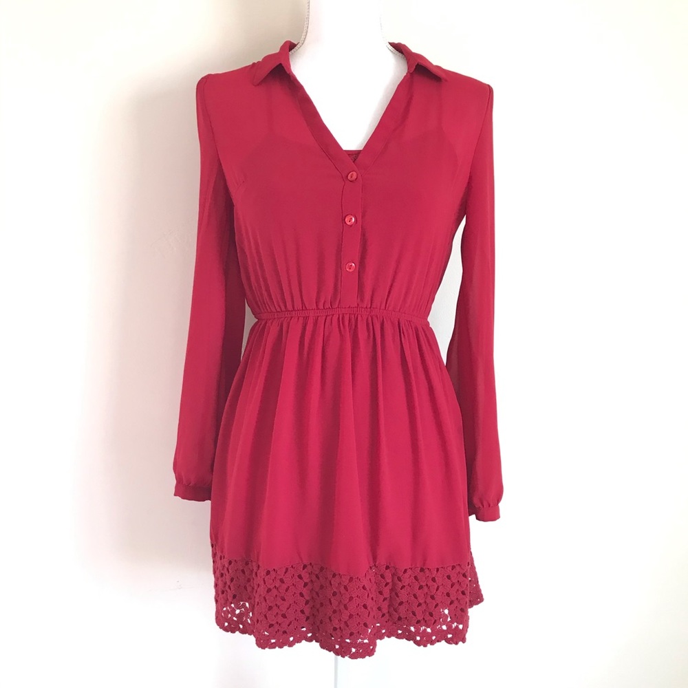 CHARLOTTE RUSSE red win dress - size small